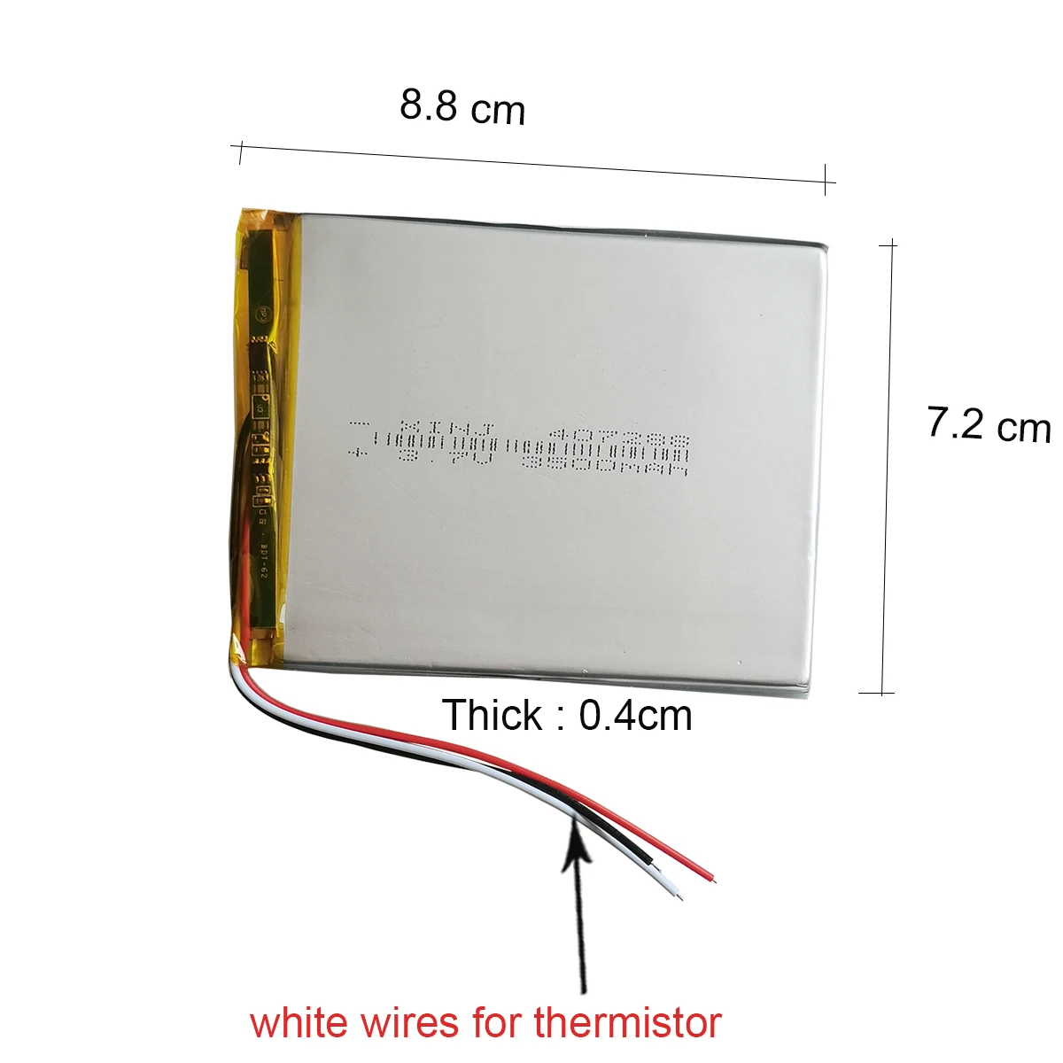 3,7 V 3500 mAh 12,95 Wh Termistor polimerowy Lipo Li Bateria litowa 407288   JST 3pin 1,5/2,0/2,54 dla tabletu PC GPS