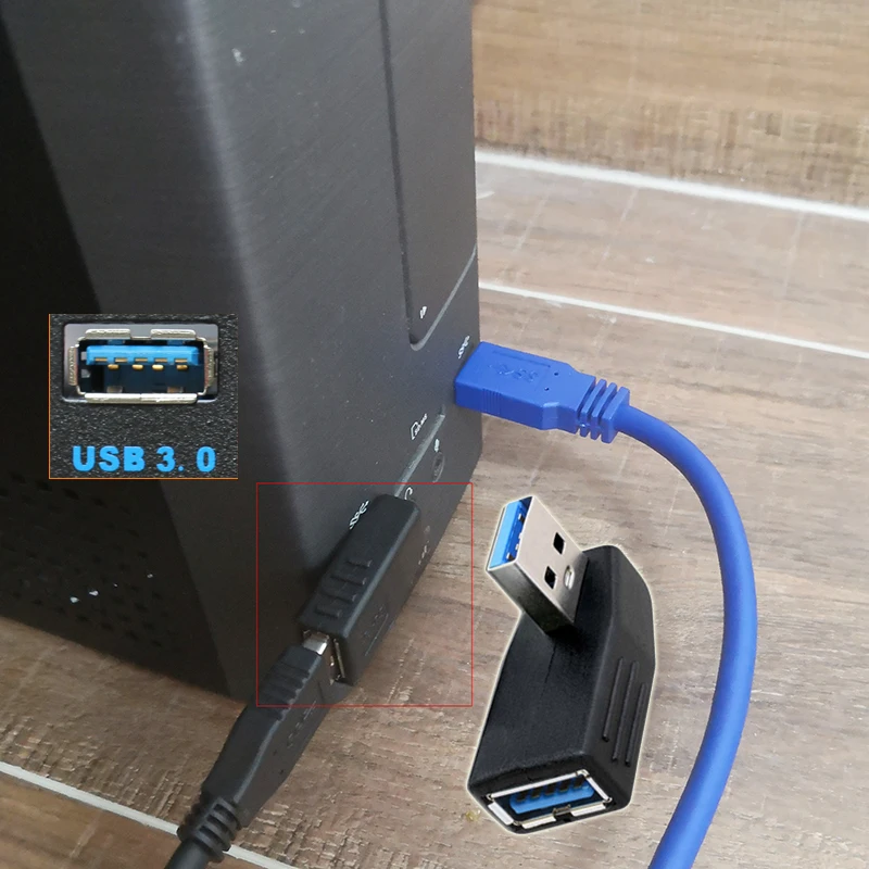 USB 3.0 Adapter z gniazda męskiego na żeńskie 90 stopni w pionie prostopadły złącze konwertera wtyczka niebieski czarny kolor dla komputer Laptop