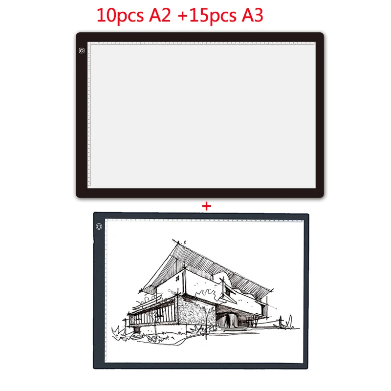 

10pcs A2 and 15pcs A3 Portable USB LED Tracing Light Box Dimmable Brightness Tatto Light Pad