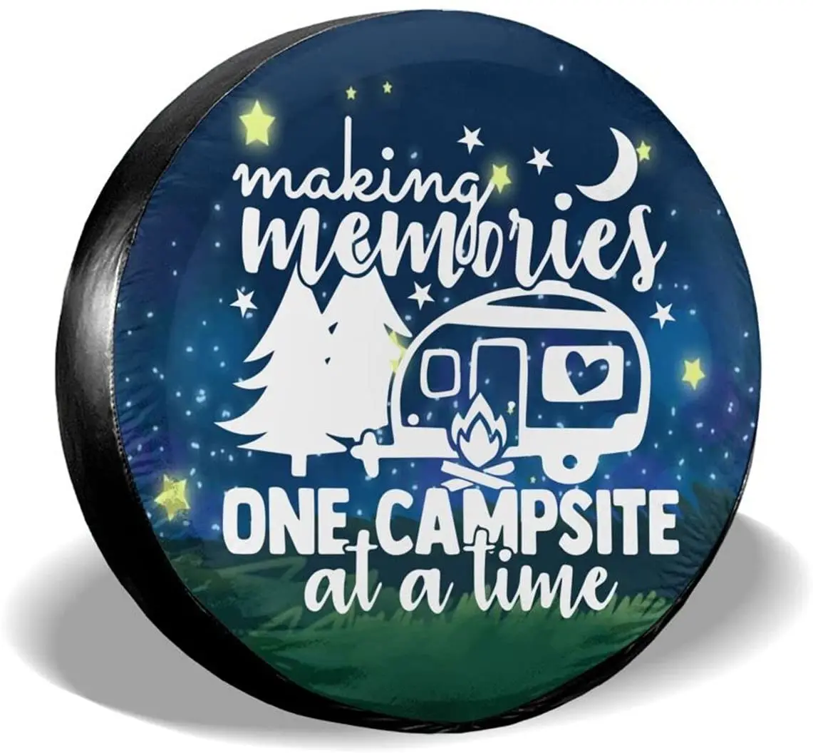 cozipink Making Memories Starry Sky Camper Spare Tire Cover Weatherproof Wheel Cover