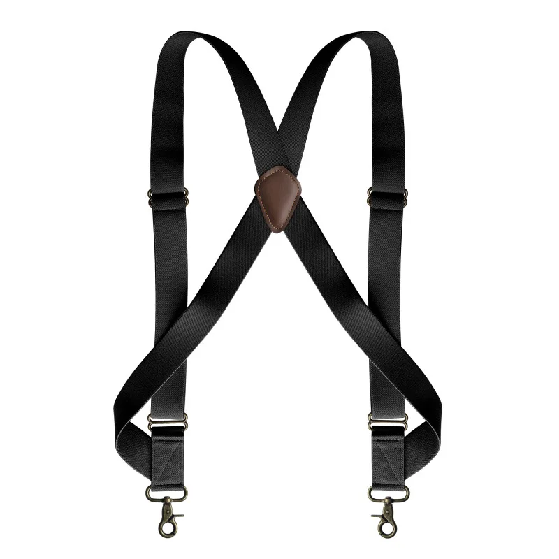 Bretelles élastiques en cuir pour hommes, bretelles réglables, porte-jarretelles, support de jarretelles, pinces de verrouillage de séjour, chemise