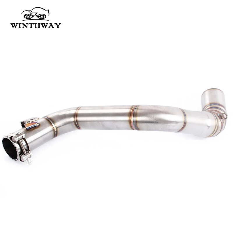 WINTUWAY Motorcycle Exhaust Middle Pipe For KTM DUKE390 2012-2016 Without Exhaust Slip-On Full System Link Pipe B-EP051