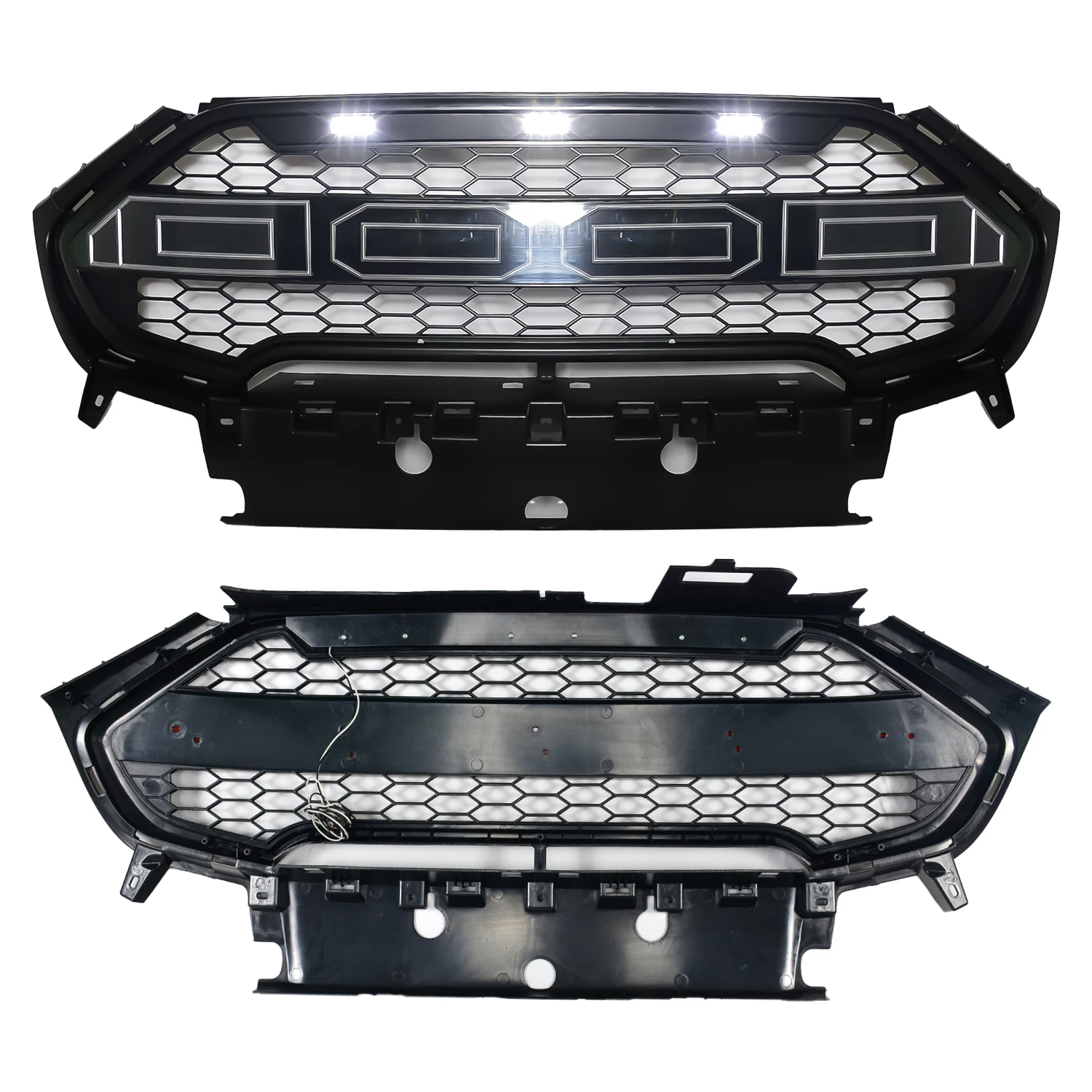 Modified For Ecosport Racing Grill For Ecosport 2017 2018 2019 Front Bumper Grilles Mesh Cover Front Grills Grille For Trims