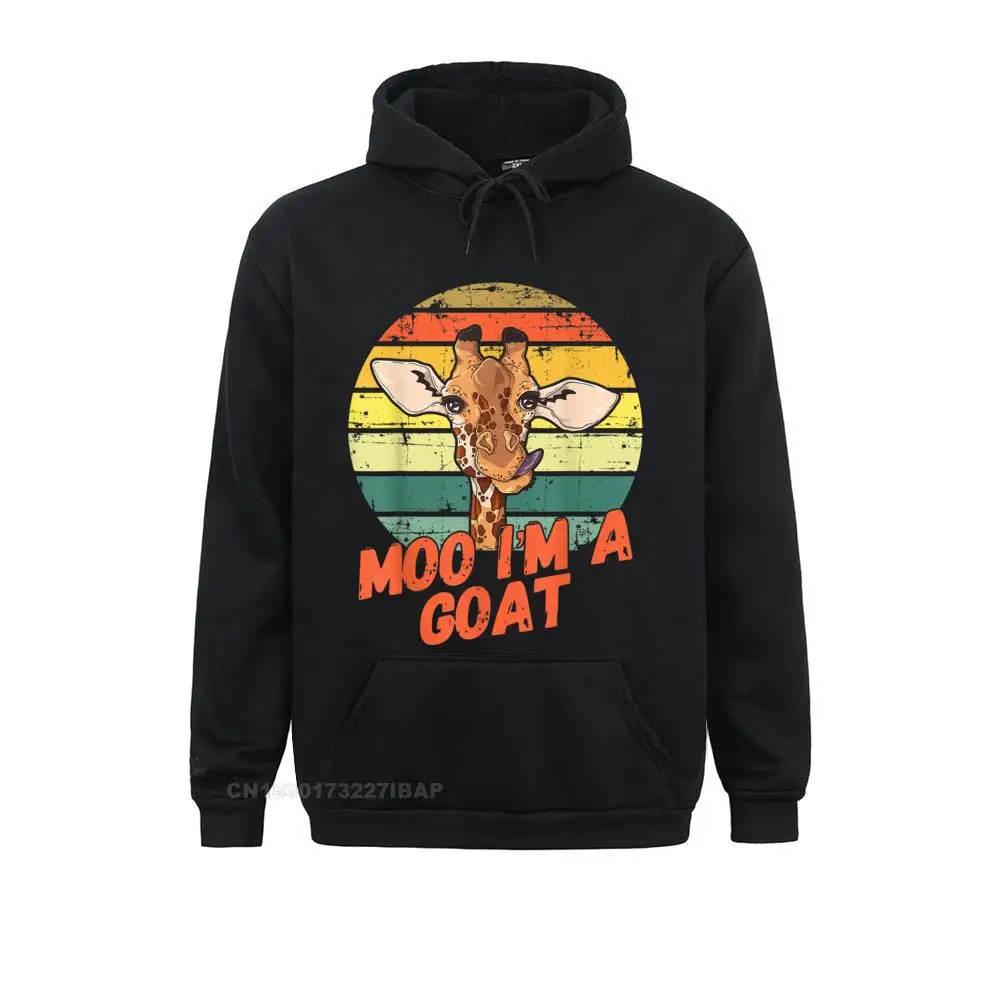 

Moo I'm A Goat Funny Giraffe Zoo Retro Animal Lovers Hooded Pullover Rife Men Sweatshirts Hoodies Long Sleeve Vintage Clothes