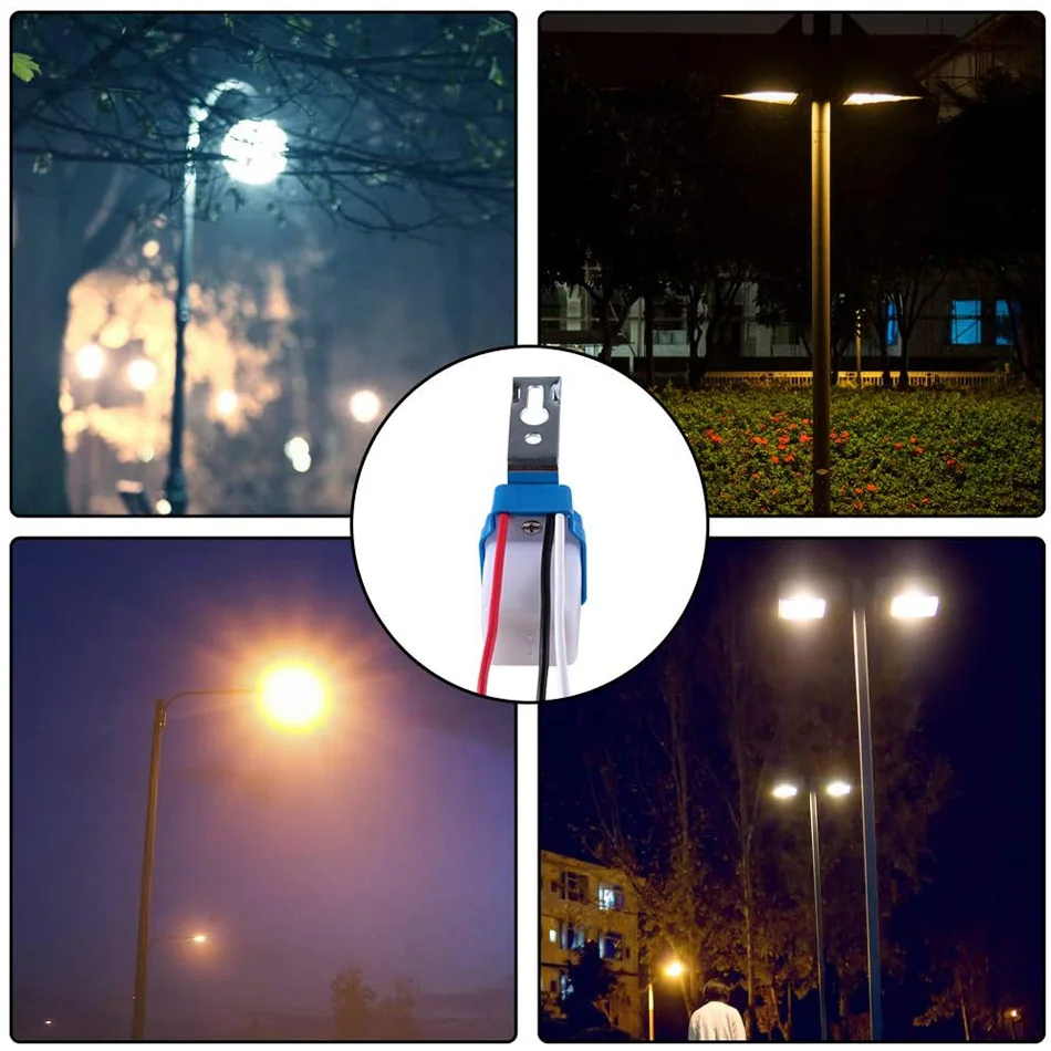 2PCS AC 110V 220V DC 12V 24V 10A Automatic Auto On Off Photocell Street Light Switch 50-60Hz Photo Control Photoswitch Sensor