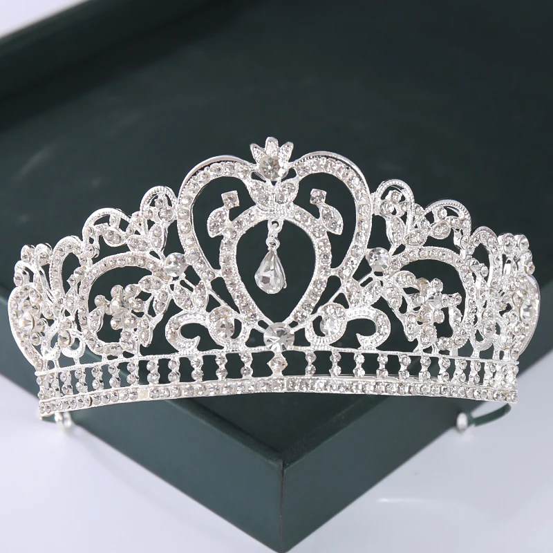 Trendy Gold Silver Color Crystal Tiara And Crowns Pearl Queen Princess Wedding Diadem New Hot Sale Women Bridal Hair Accessories