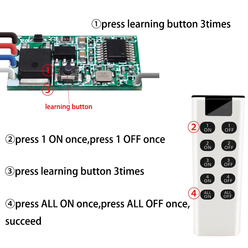 Diese Wireless Remote Control 433mhz Transmitter DC 3.6V 6V 12V 24V 1CH Relay Receiver for Power LED Lamp Light home appliance