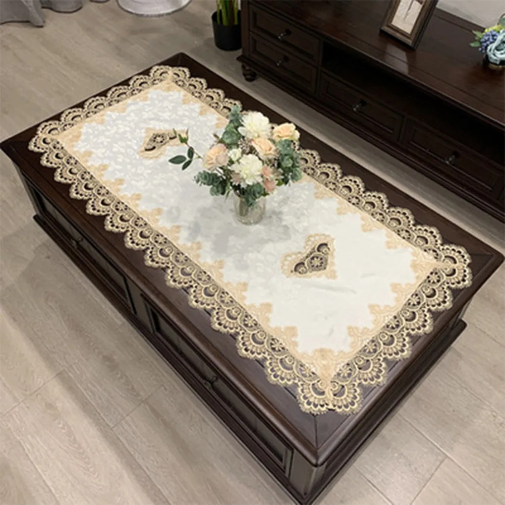 50x100cm Rectangle European Embroidered CoffeeTablecloth Western Tea Table Cloth Kitchen Dinning Table Cover Home Decor