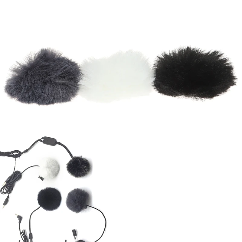 1.5m Universal Lapel Mic Furry Windscreen Fur Windshield Wind Muff Soft Comfortable Lapel Lavalier Microphones