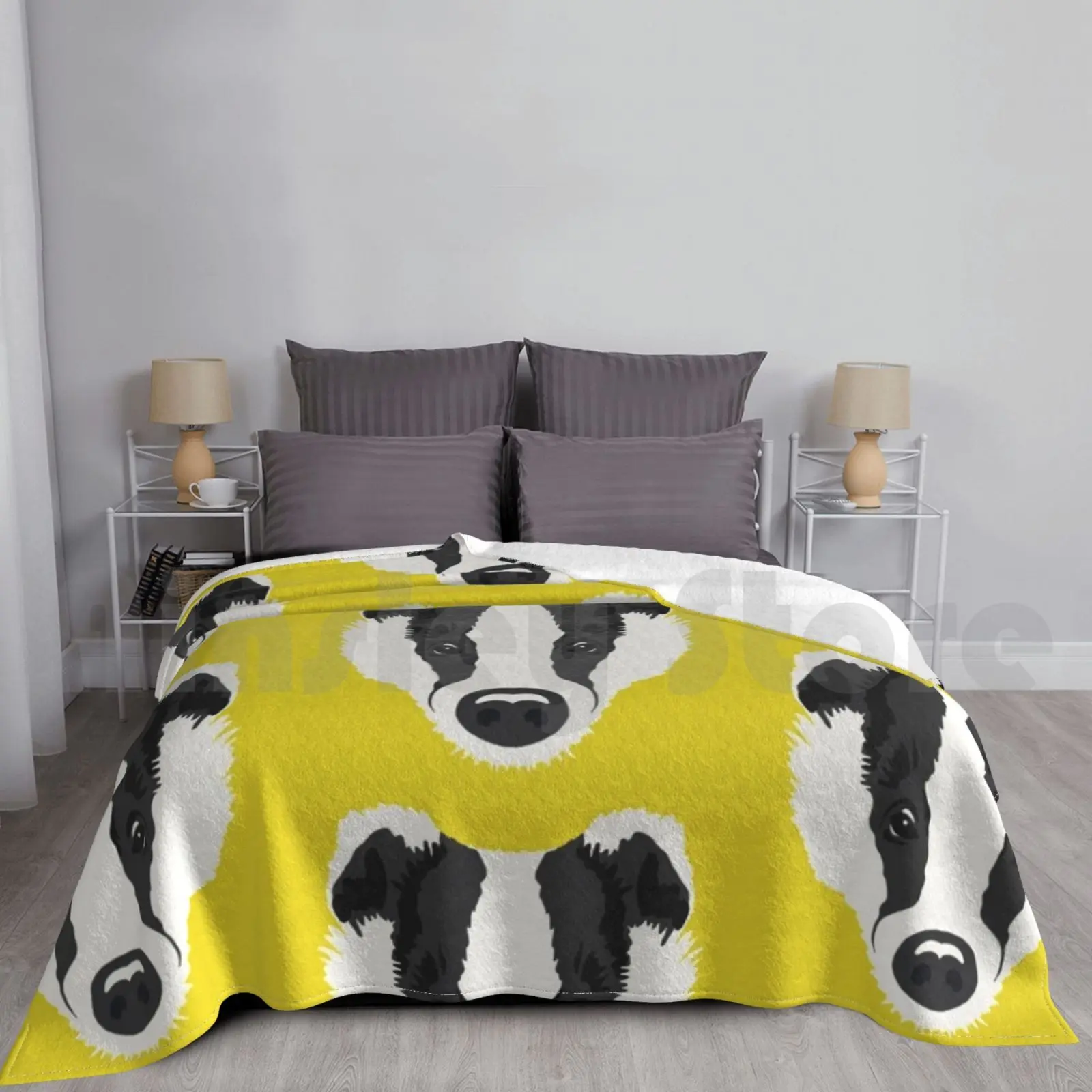 Badger Face Blanket For Sofa Bed Travel Badger Europe Zookeeper Face Geocreate Portrait Simple Wild Animal