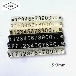 Cubos de precio personalizados de 5x3mm, etiqueta de precio de joyería, soporte de precio de reloj, números de precio, precio de Euro, tienda Pr, 1 ud.