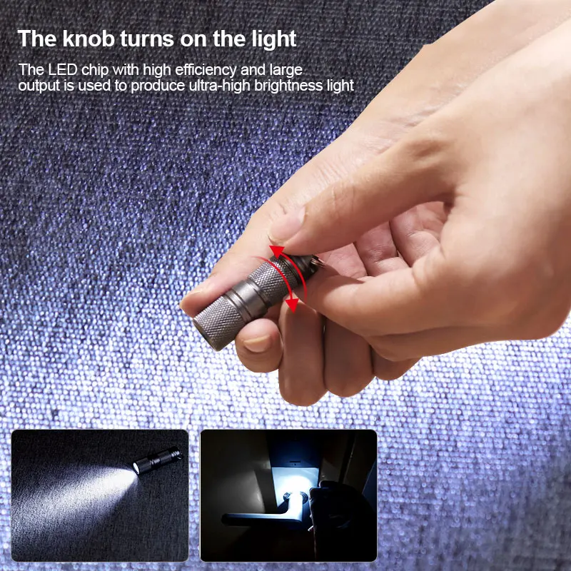 Mini Pocket XPE LED Flashlight USB Rechargeable Waterproof White Light Keychain Torch Small Lanterna with 10180 Battery With Box