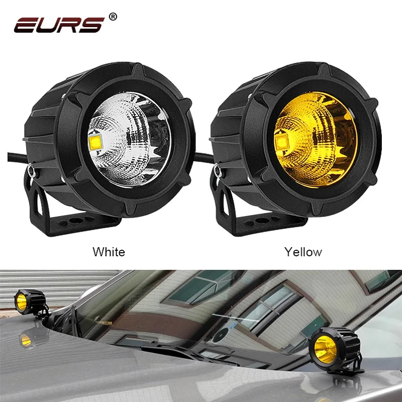 

25W Car Headlight LED Work Light Bar Spotlight for Off Road white yellow Motorcycle headlamp Auto Driving Fog Light Car Styling