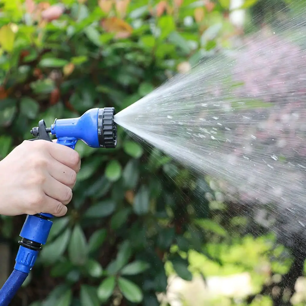 Manguera de jardín Flexible expandible, manguera de plástico, pistola de agua para lavado de coches, rociador de jardín, herramientas de riego