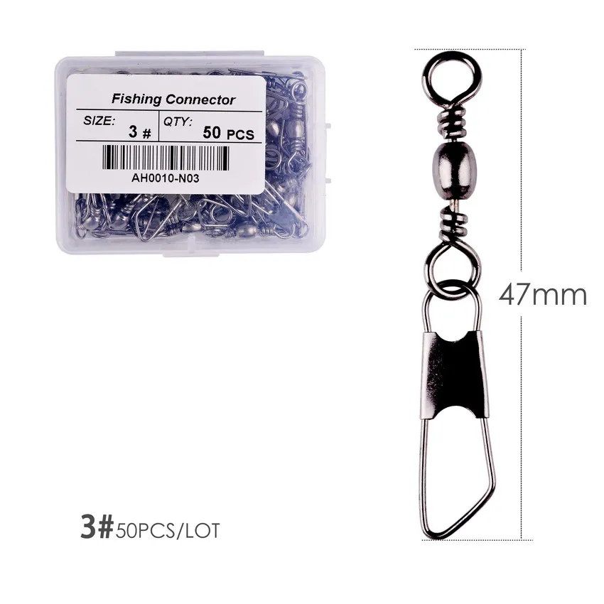 50 Teile/schachtel Messing Barrel Angeln Wirbel Solide Ringe Angeln Pin Linie Stecker Angelhaken mit Verriegelung Snap Wirbel Tackle-Tool