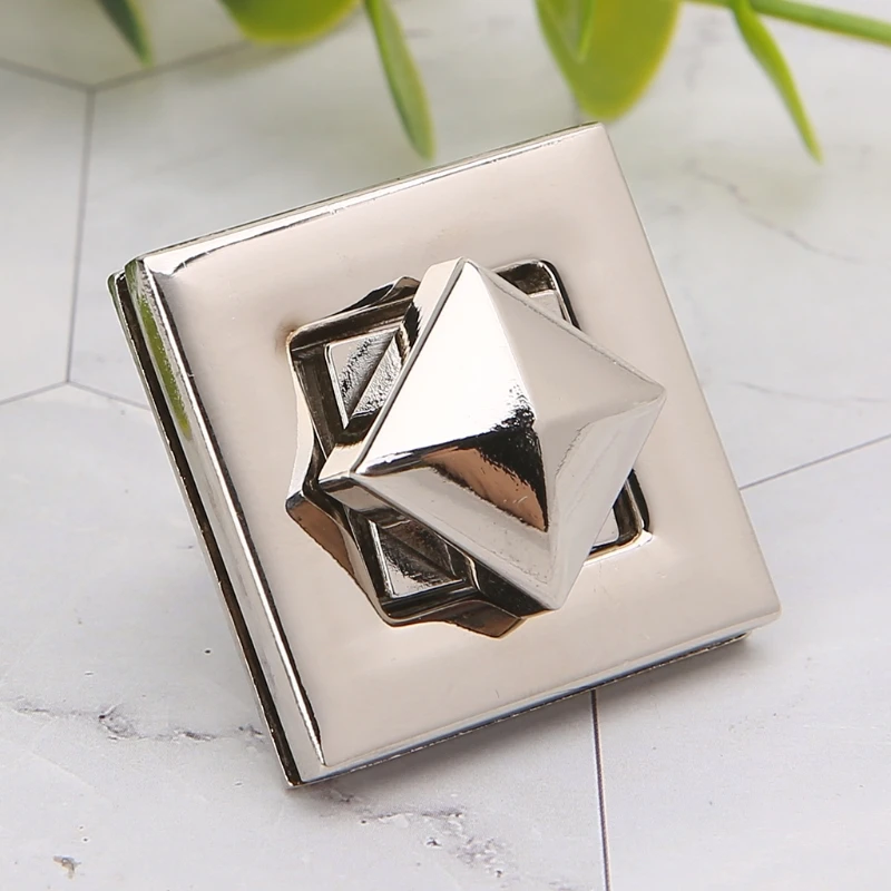 Square Shape Clasp Turn Lock Twist Locks DIY Messenger Handbag Bag Hardware