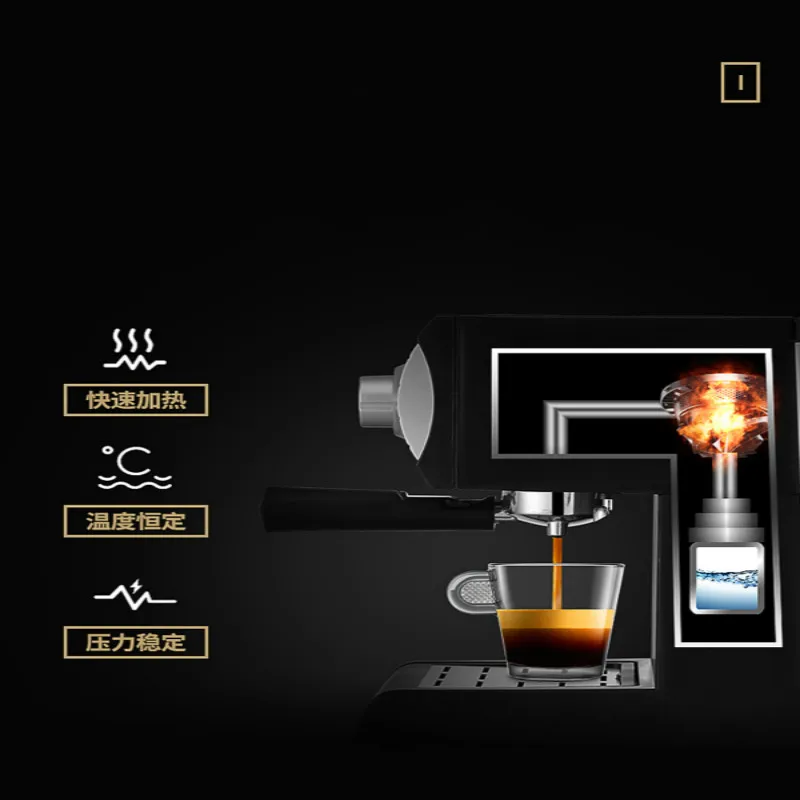 Donlim DL-KF6001 ضغط مضخة 20Bar ماكينة القهوة الإيطالية البخار نوع رغوة الحليب