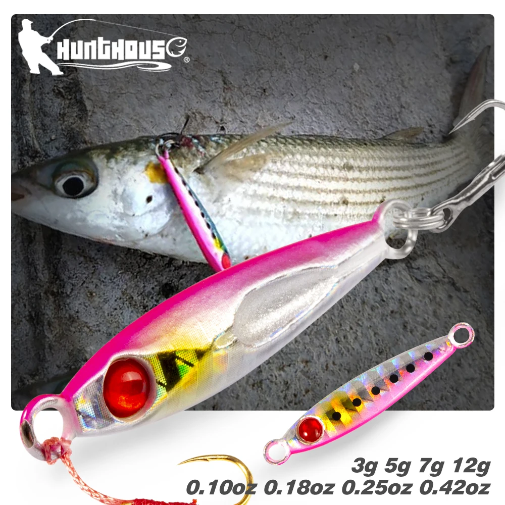 

Hunthouse Metal Jigging Fishing Lures Micro Jig Baits Slow Fall Artificial Tackle 12g 7g 5g 3g For Aji Fish