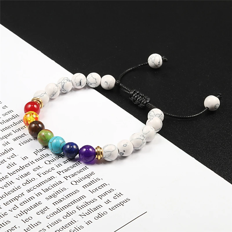 7 Chakra Bracelet Men Black Lava Tiger Eye Stones Healing Balance Beads Reiki Buddha Prayer Natural Stone Yoga Bracelets Bangles image 3