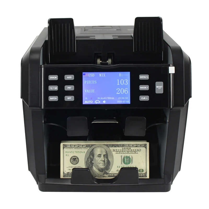 xindabill 2 CIS Fake Money Detector Counting Machine with printer for bank banknote detecting machine bill counter USD/PUR/EURO