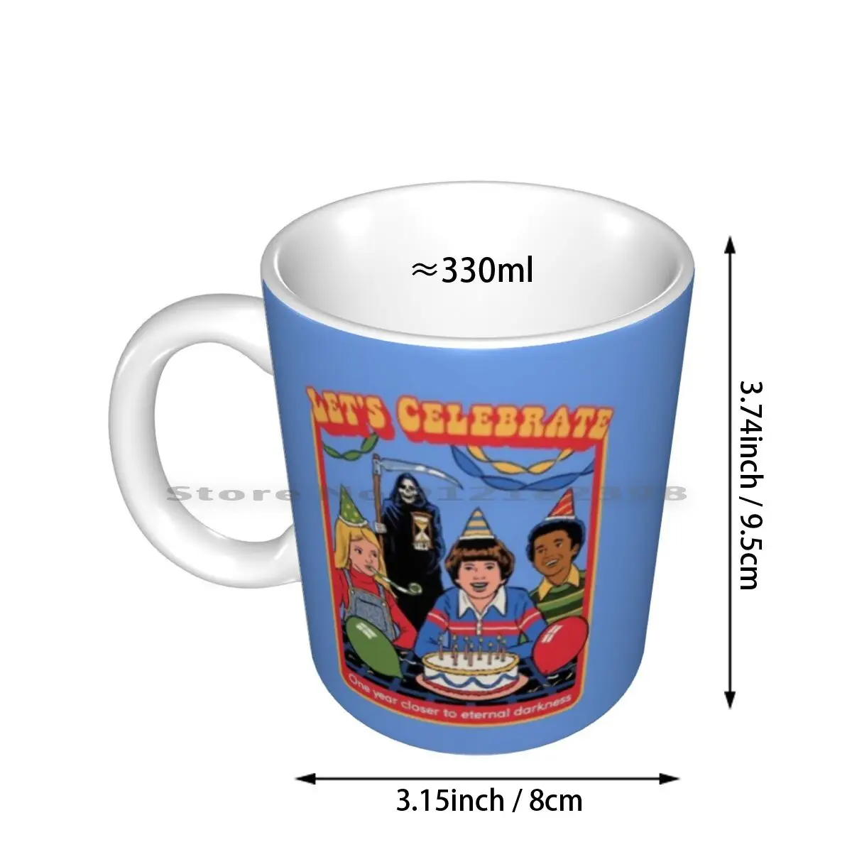 One Year Closer Ceramic Mugs Coffee Cups Milk Tea Mug Birthday Funny Nostalgia 80s 70s Retro Vintage Activities Kids Birthday