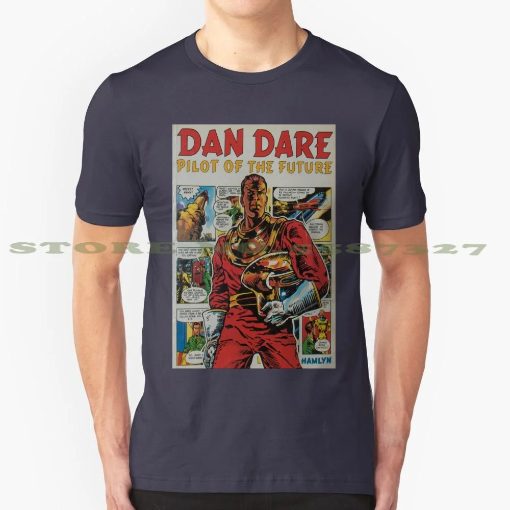 Dan Dare' Retro Comic Book Art 100% Pure Cotton T-Shirt Dan Dare Comic Book Child Kid Retro Hero Soldier Future Aliens