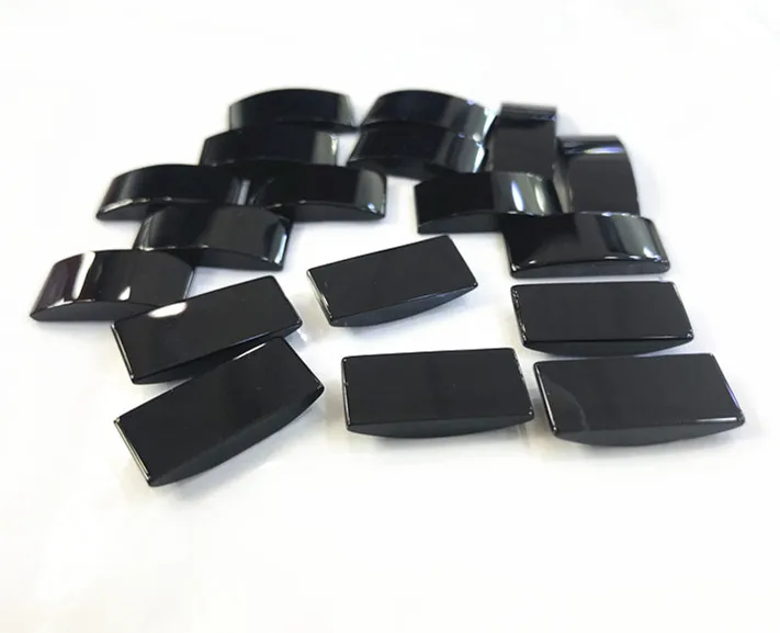 Natural Black Onyx Ring Face Wholesale Agate Bridge 5.5x12mm for jewelry making Gems Cabochon Retangle shape pendant accessories