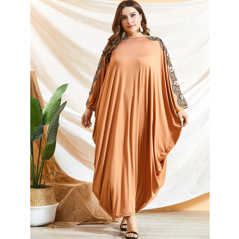 Ramadan Abaya Muslim Women Bat Sleeve Loose Maxi Dresses Turkey Dubai Kaftan Eid Party Islam Moroccan Femme Arab Caftan Clothing