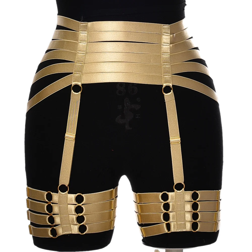 BONDAGE STRAPPY Women Garter Sexy Body Harness Hollow Elastic Bandage Stockings Garter High Waist Halloween Suspender Belt
