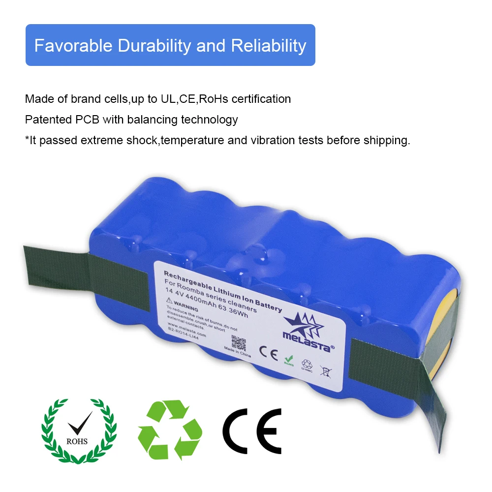 Melasta 14,8 V 4.4Ah/ 5.2Ah литий-ионный аккумулятор для iRobot Roomba 500 600 700 800 Series 550 560 595 650 655 770 780 790 870 880 866