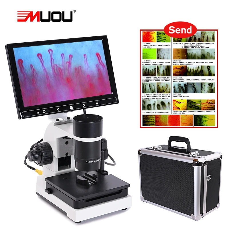 500X and below monocular digital microscope blood microcirculation + 7“ or 9” color LCD monitor