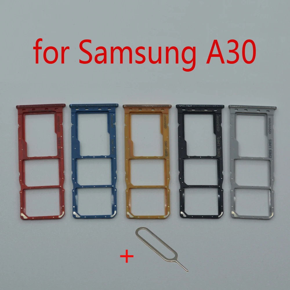 SIM Card Tray Holder For Samsung Galaxy A30 A305 A305F A305FN A305G A305GN Mobile Phone Micro SD Card Slot Adapter