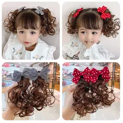 2 stücke Haar verlängerung für Kinder Schmetterling Haarnadel Perücke Prinzessin kleines Mädchen lockiges Haar Styling Haars pangen niedlichen Haar Zubehör