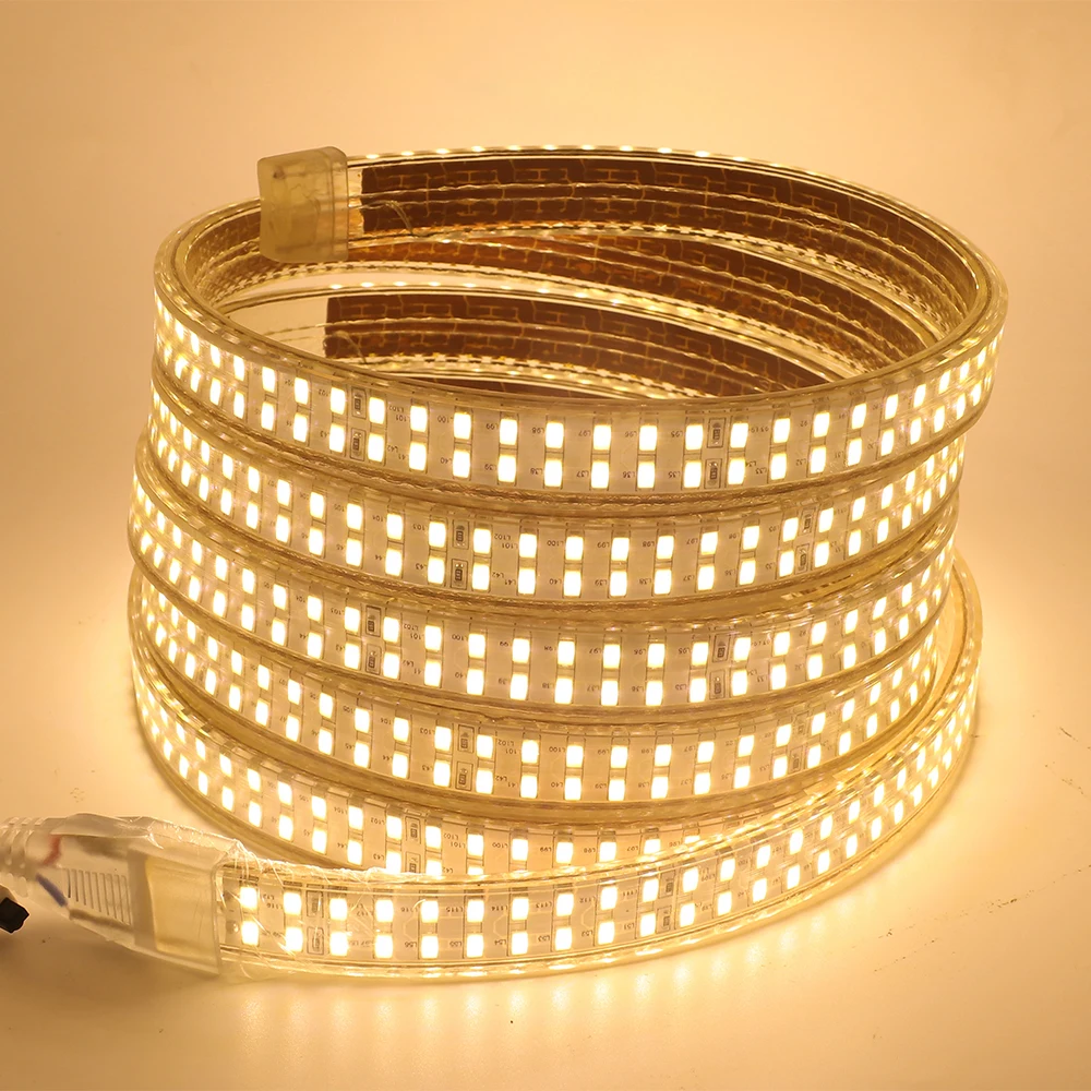 5730 SMD LED Strip Light 240Leds/m Double Row 110V 220V Flexible Ribbon Tape with Dimmer Waterproof LED Stripe Light EU/US/AU/UK