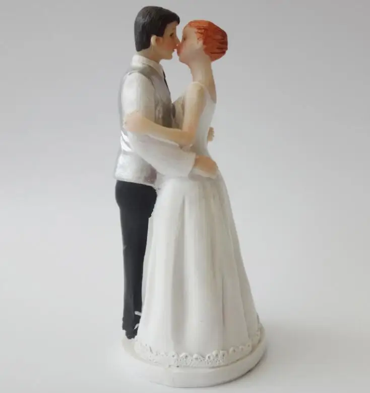 Romantische Bräutigam & Braut heiraten Harz Figur Hochzeit Kuchen Topper Dekoration liefert heiraten Figur Valentinstag Verlobung – Detail 15