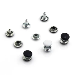 100set 6/8mm rivetti a doppio cappuccio in metallo borchie rivetto rotondo bianco nero per borsa artigianale in pelle cintura abbigliamento abbigliamento Decor