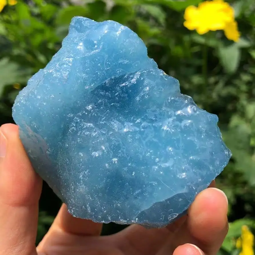 Beautiful 100% Sea Sapphire Raw Stone &Natural Aquamarine Crystal Reiki Healing