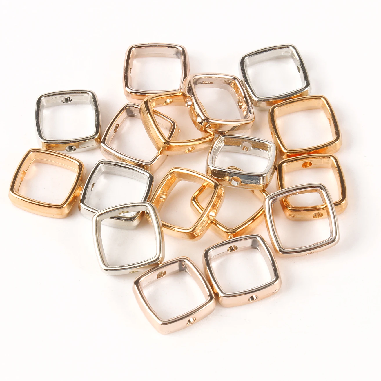 13mm Square Bead Frame CCB Circle Frame Spacer Beads Jump Ring Connector for Beading Earring Bracelet Necklace Jewelry Making