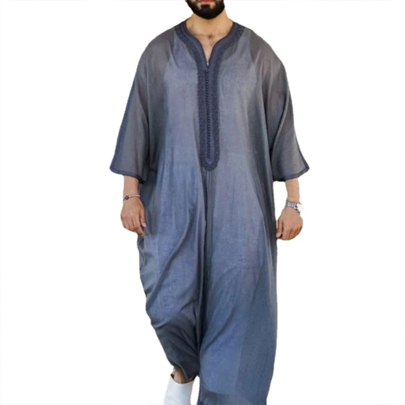 Abaya – Robe de soirée musulmane pour hommes, tenue de fête pour Ramadan, vêtement de prière, chemise, nouvelle collection 2021