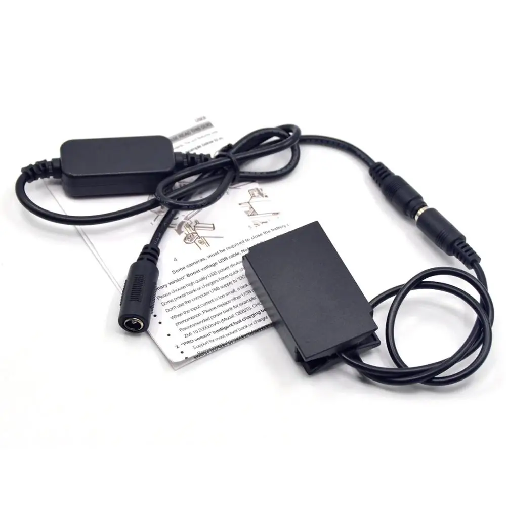 12V-24V 스텝 다운 충전기 케이블 EH-5 + EP-5C DC 커플러 EN-EL20 ENEL20 니콘 1J1 1J2 1J3 1S1 1AW1 1V3 p1000 용 더미 배터리
