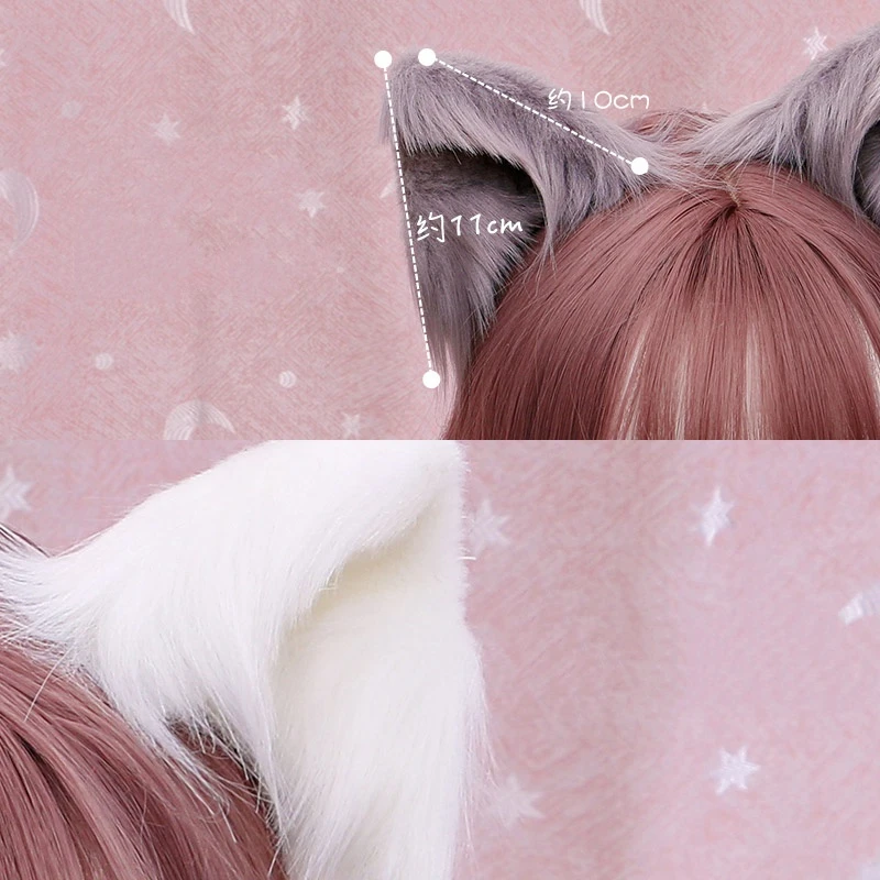 Horquilla con orejas de gato y bestia, accesorios para el cabello hechos a mano, simulación estéreo, orejas de Animal de felpa, Lolita, chica, KC, par