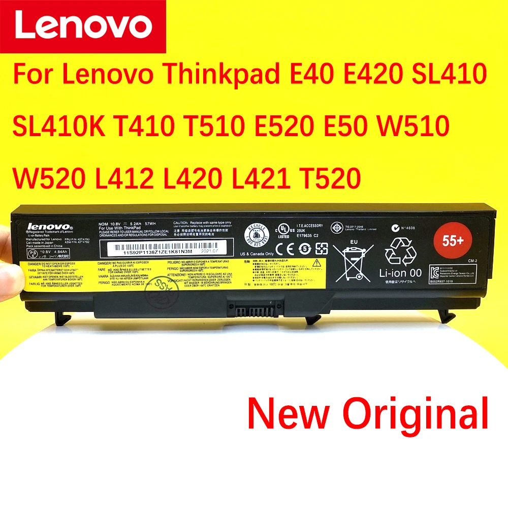 Lenovo Thinkpad E40 E420 T420 SL410 SL410K T410 T510 E520 E50 W510 W520 L412 L420 L421 T520 51J0499 Original Laptop Battery