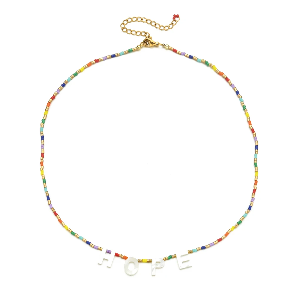 ZMZY MIYUKI Shell Hope Necklace for Women Colorful Bohemian Fashion Seed Beads Short Clavicle Choker Y2k Party Accessory