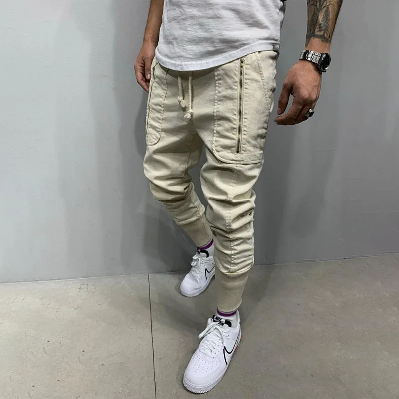 Pantaloni Cargo uomo 2021 Hip Hop Streetwear cotone moda Casual Multi-tasca cerniera pantaloni a matita uomo pantaloni sportivi da jogging verdi