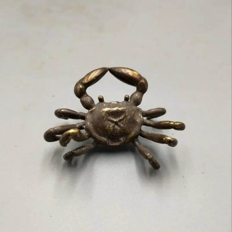 Realistic copper crab Feng Shui decorative bronze statue Figurines