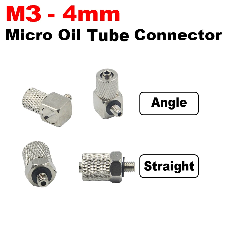 4PCS M3-4mm Connector For Hydraulic Oil Pipe and Telescopic boom RC Excavator Trailer Car Toy Model