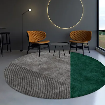 Circular Geometry Creative Carpet, Living Room, Solid Color, Bedroom Floor, Non-Slip Mat