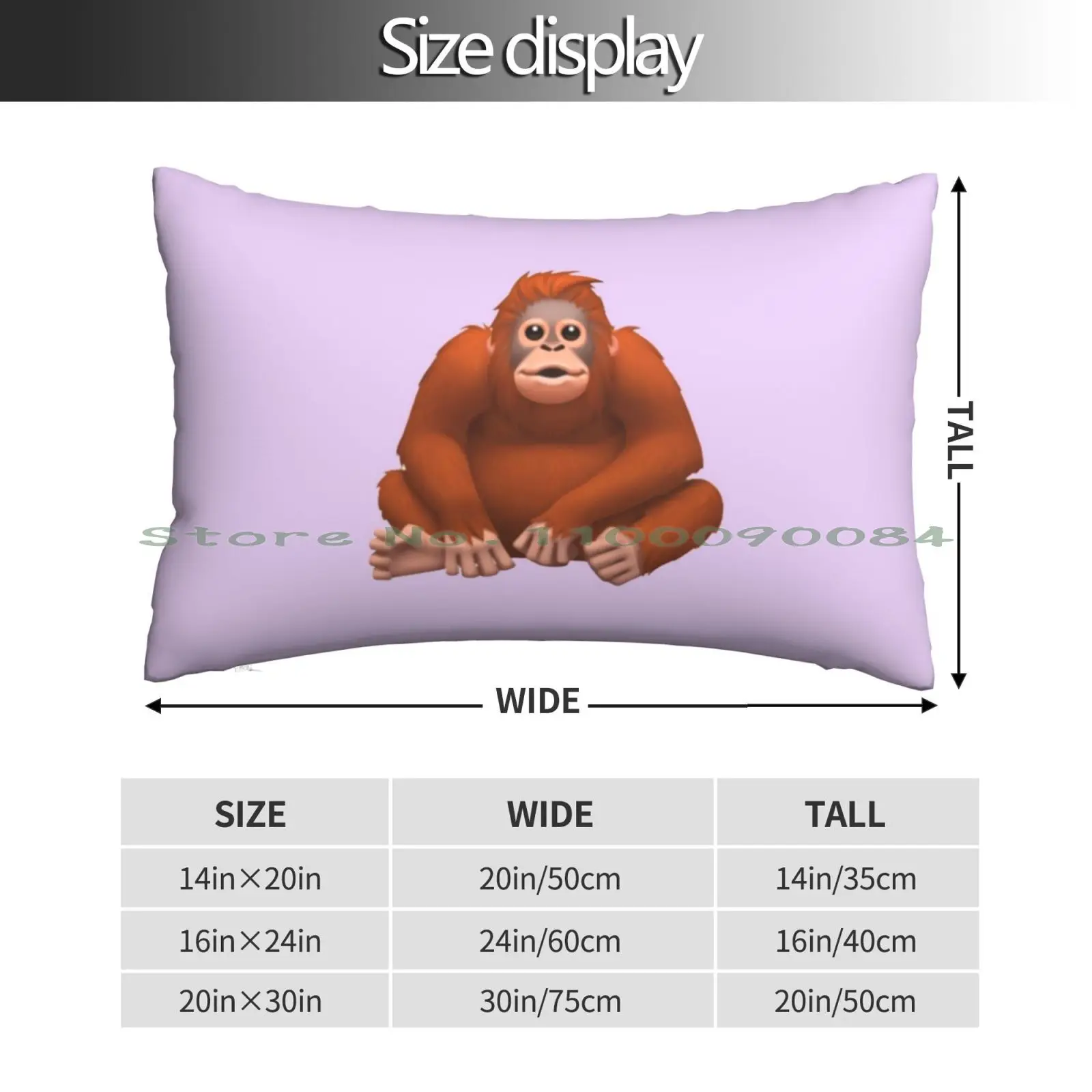 Orangutan Pillow Case 20x30 50*75 Sofa Bedroom Orangutan Ape Monkey Primate Funny Cute Memes Uh Oh Stinky Le Monke Animals