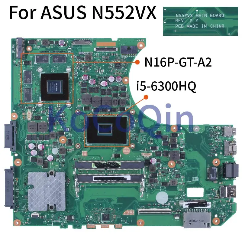 For ASUS N552VX N552V N552 I5-6300HQ GTX950M/2G Notebook Mainboard SR2FP N16P-GT-A2 REV.2.2 DDR4 Laptop Motherboard