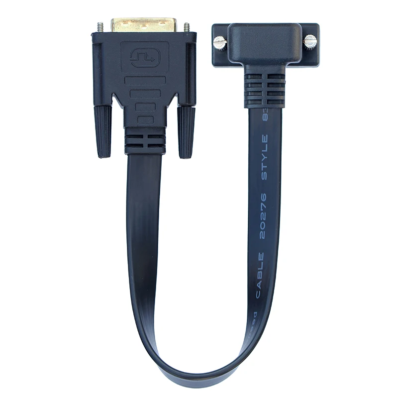 25CM DVI-D M/M 24+1 90 Degree Angled Short Video Cable Cord Male for PC Monitor